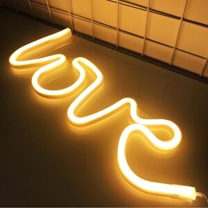 Love Yellow LED Neon Sign